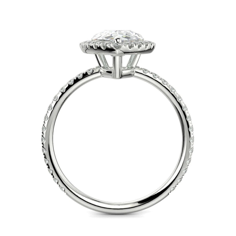 1.85 Carat Pear Cut Diamond Ring VS2 D 14K White Gold - Future Jewelry