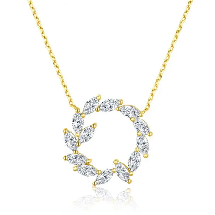 18K Gold Classic Circle Garland Pendant Necklace - Future Jewelry