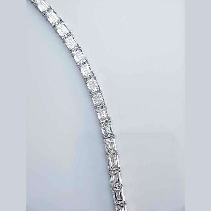 18K Gold Emerald Cut Lab Grown Diamond Tennis Chain - Future Jewelry