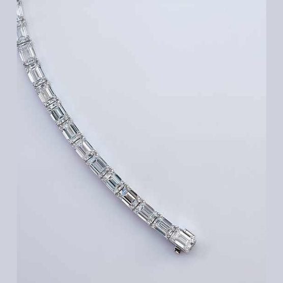 18K Gold Emerald Cut Lab Grown Diamond Tennis Chain - Future Jewelry