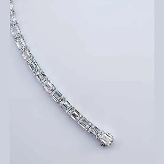 18K Gold Emerald Cut Lab Grown Diamond Tennis Chain - Future Jewelry