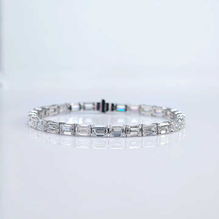 18K Gold Emerald Cut Lab Grown Diamond Tennis Chain - Future Jewelry