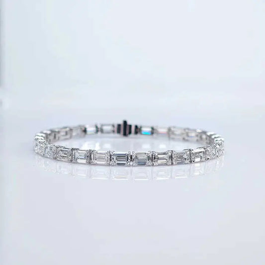 18K Gold Emerald Cut Lab Grown Diamond Tennis Chain - Future Jewelry