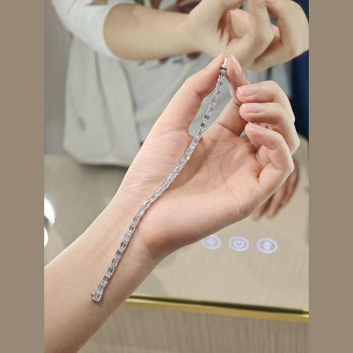 18K Gold Emerald Cut Lab Grown Diamond Tennis Chain - Future Jewelry