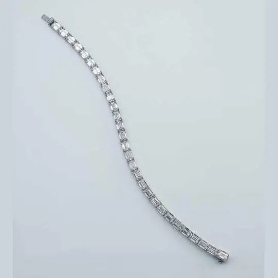 18K Gold Emerald Cut Lab Grown Diamond Tennis Chain - Future Jewelry