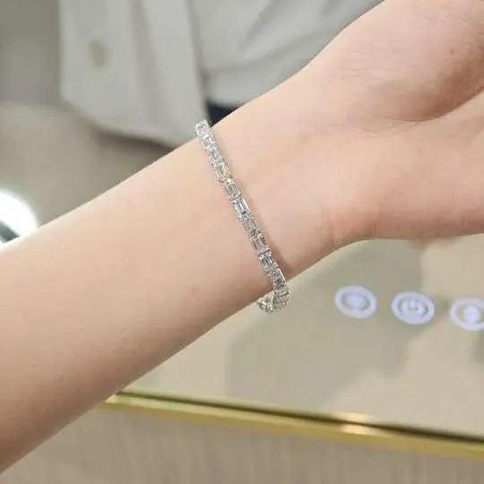 18K Gold Emerald Cut Lab Grown Diamond Tennis Chain - Future Jewelry