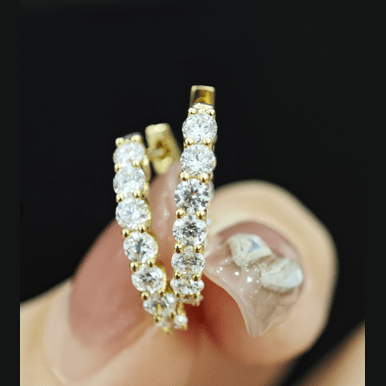 18K Gold Lab Grown Diamond Circle Huggie Earrings - Future Jewelry