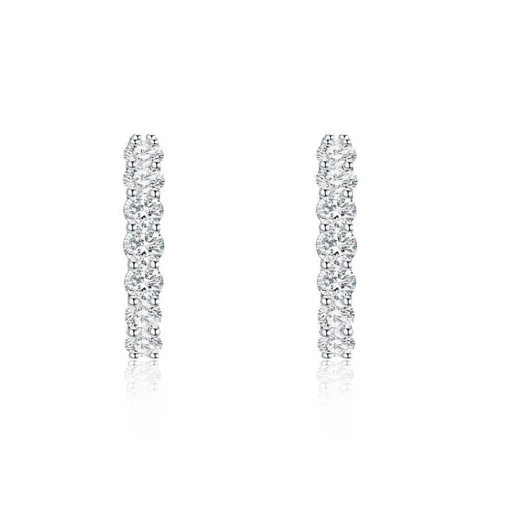 18K Gold Lab Grown Diamond Circle Huggie Earrings - Future Jewelry