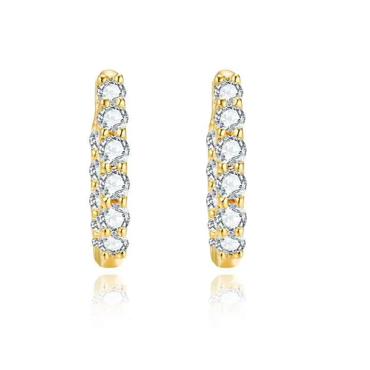 18K Gold Lab Grown Diamond Circle Huggie Earrings - Future Jewelry