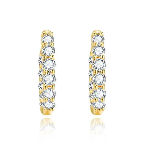 18K Gold Lab Grown Diamond Circle Huggie Earrings - Future Jewelry