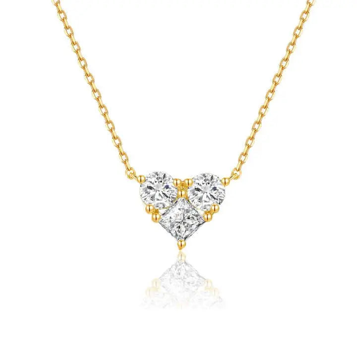 18K Gold Lab Grown Diamond Heart Pendant Necklace - Future Jewelry
