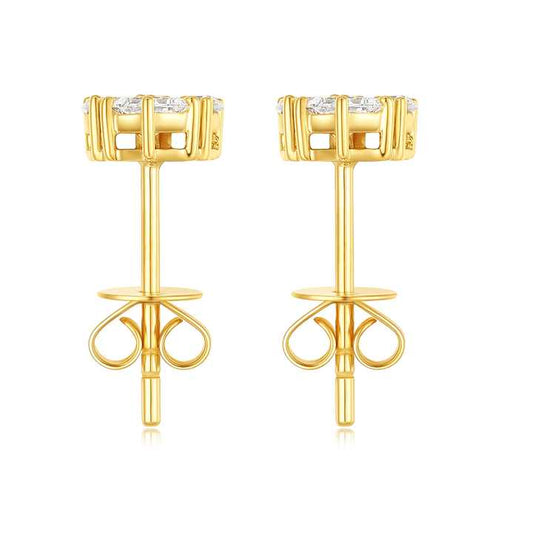 18K Gold Lab Grown Diamond Heart Stud Earrings - Future Jewelry
