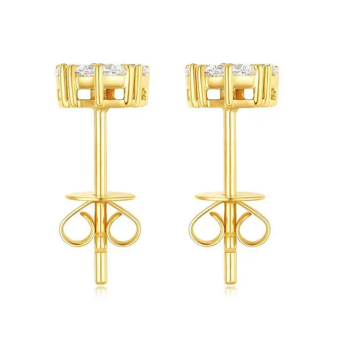 18K Gold Lab Grown Diamond Heart Stud Earrings - Future Jewelry