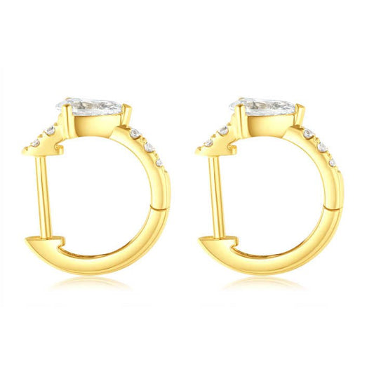 18K Gold Lab Grown Diamond Hoop Clip Earrings - Future Jewelry