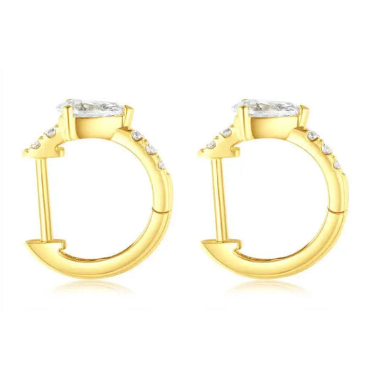 18K Gold Lab Grown Diamond Hoop Clip Earrings - Future Jewelry