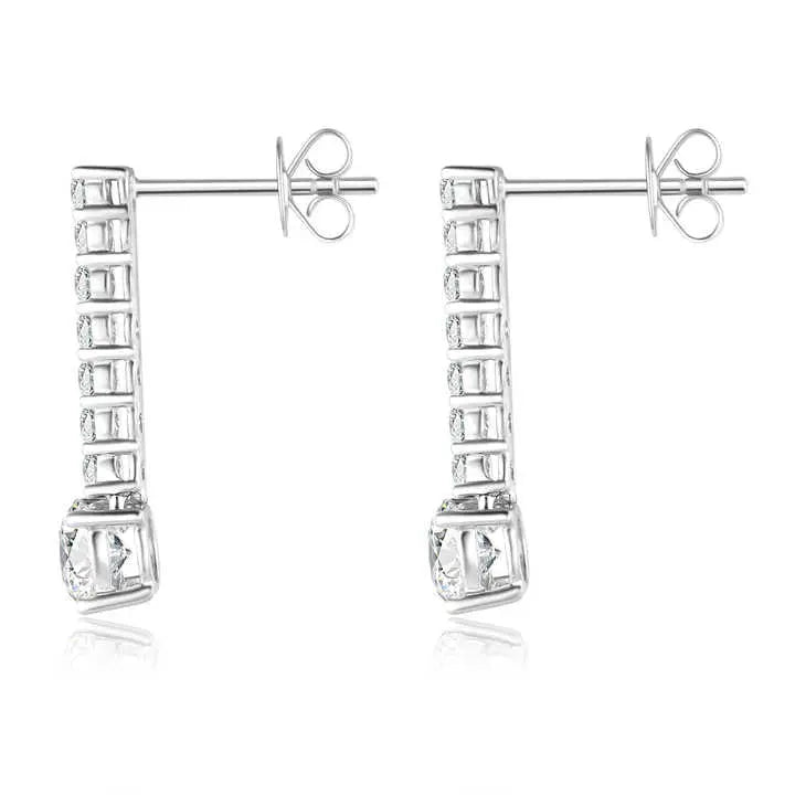 18K Gold Lab Grown Diamond Long Drop Earrings - Future Jewelry