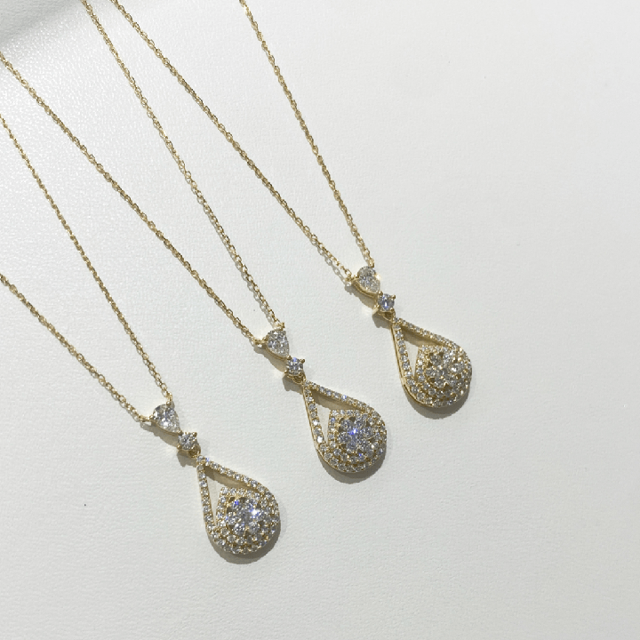 18K Gold Lab Grown Diamond Pear Pendant Necklace - Future Jewelry