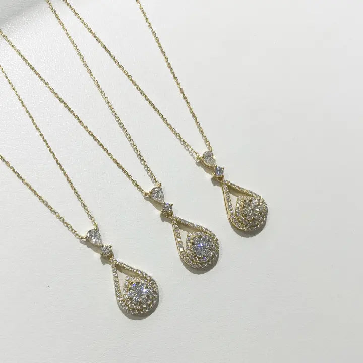 18K Gold Lab Grown Diamond Pear Pendant Necklace - Future Jewelry