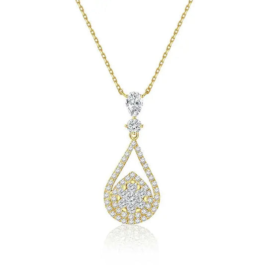 18K Gold Lab Grown Diamond Pear Pendant Necklace - Future Jewelry