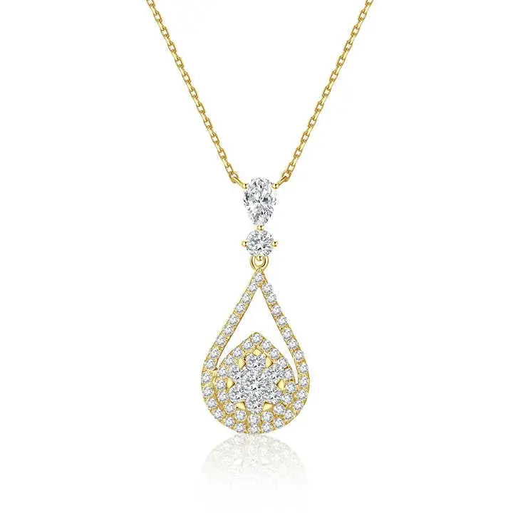 18K Gold Lab Grown Diamond Pear Pendant Necklace - Future Jewelry