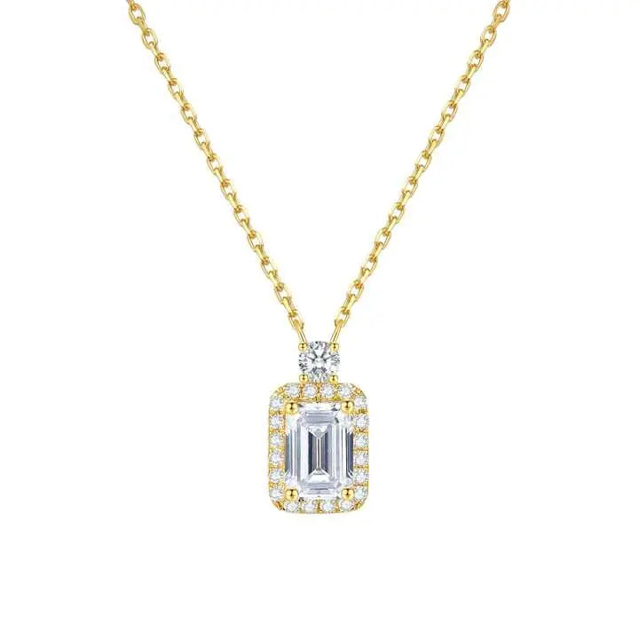 18K Gold Lab Grown Diamond Square Pendant Necklace - Future Jewelry