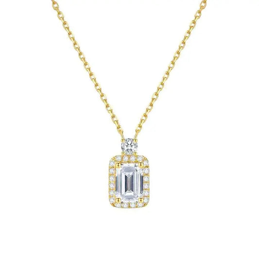 18K Gold Lab Grown Diamond Square Pendant Necklace - Future Jewelry