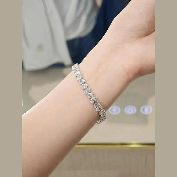 18K Oval Cut Lab Grown Diamond Tennis Chain - Future Jewelry