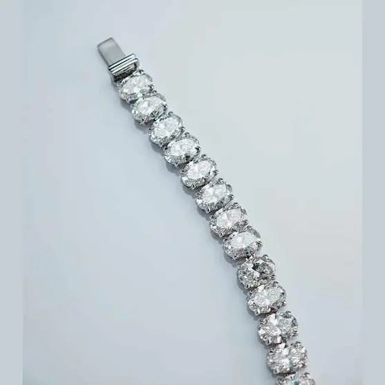 18K Oval Cut Lab Grown Diamond Tennis Chain - Future Jewelry