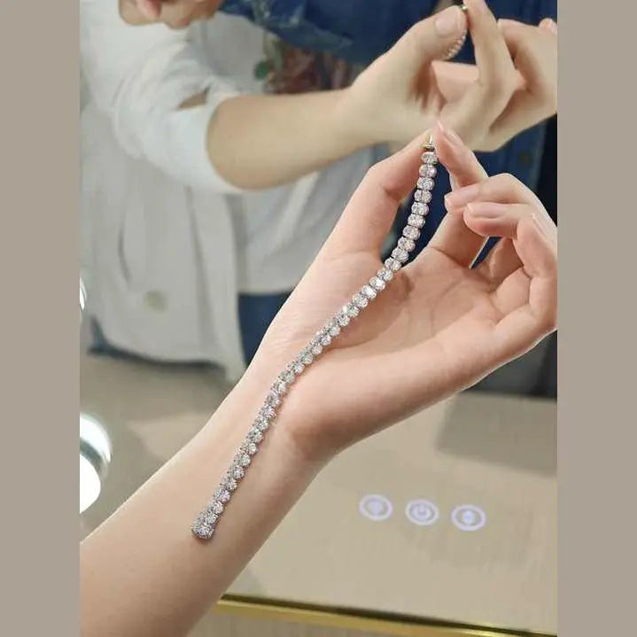 18K Oval Cut Lab Grown Diamond Tennis Chain - Future Jewelry