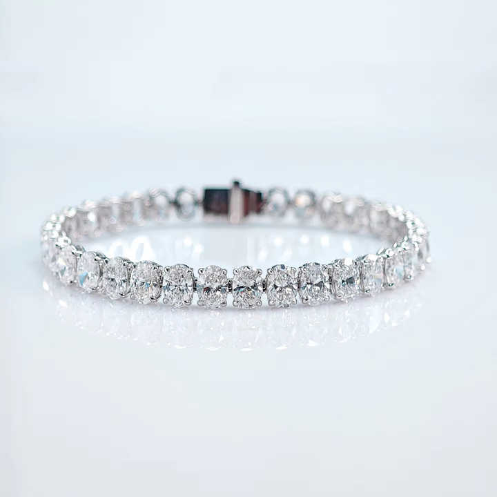 18K Oval Cut Lab Grown Diamond Tennis Chain - Future Jewelry