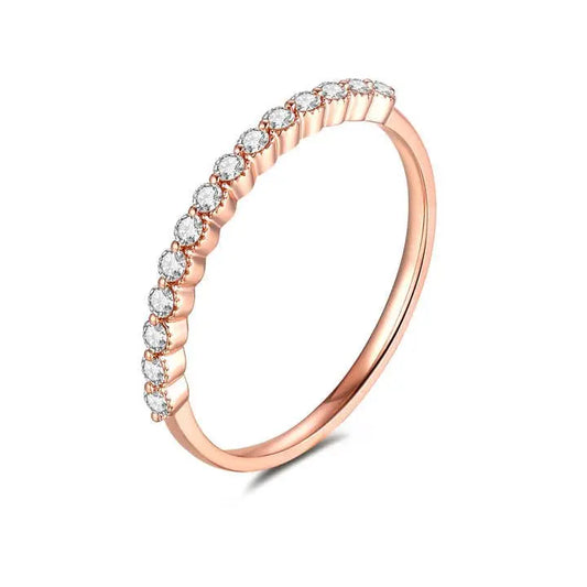 18K Rose Gold Classic Eternity Ring with Round Diamonds - Future Jewelry