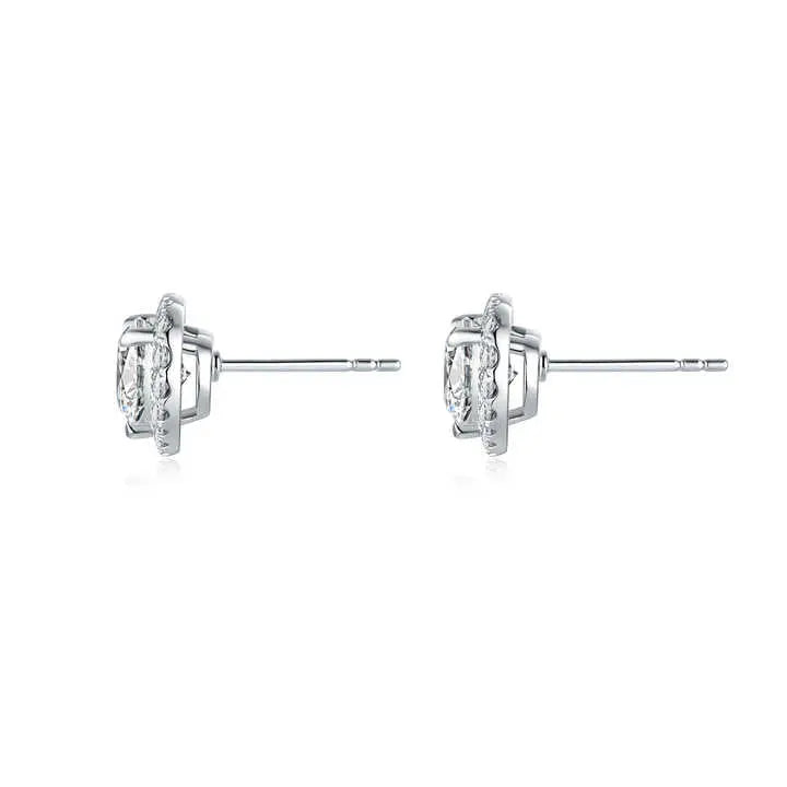 18K White Gold 2 Carat Heart Cut Lab Grown Diamond Stud Earrings - Future Jewelry