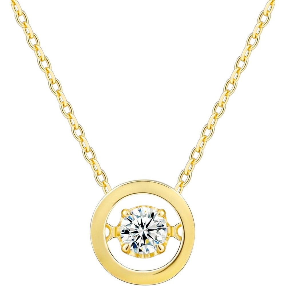 18K White Gold or 14k or Silver Dancing Diamond Pendant Necklace With Lab Grown Diamond - Future Jewelry