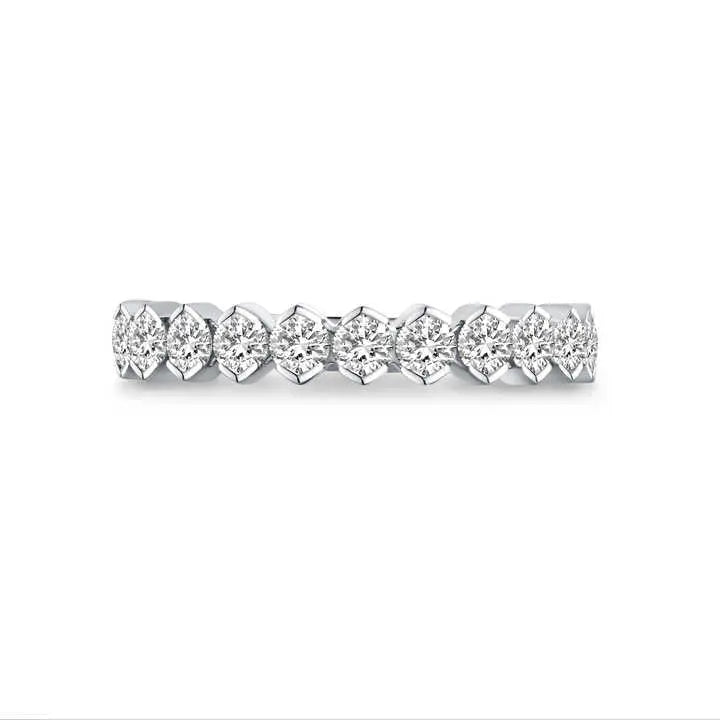 18K White & Yellow Gold Lab Grown Diamond Eternity Band for Women - Future Jewelry