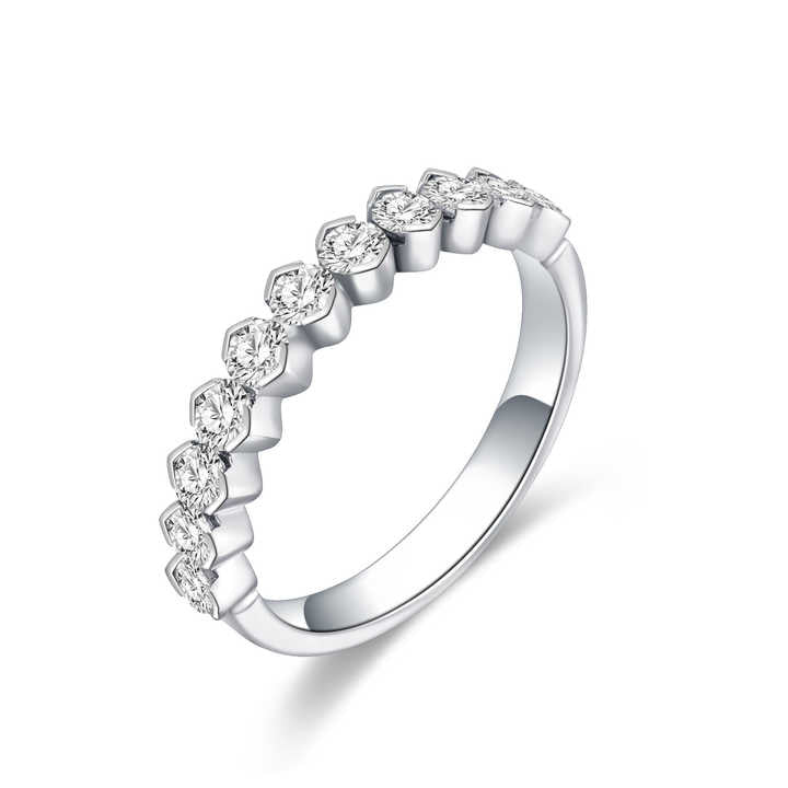 18K White & Yellow Gold Lab Grown Diamond Eternity Band for Women - Future Jewelry