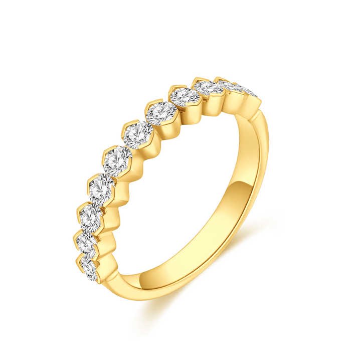 18K White & Yellow Gold Lab Grown Diamond Eternity Band for Women - Future Jewelry
