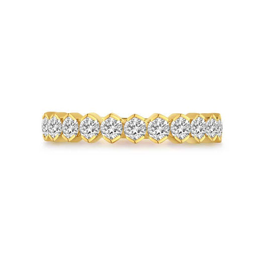 18K White & Yellow Gold Lab Grown Diamond Eternity Band for Women - Future Jewelry