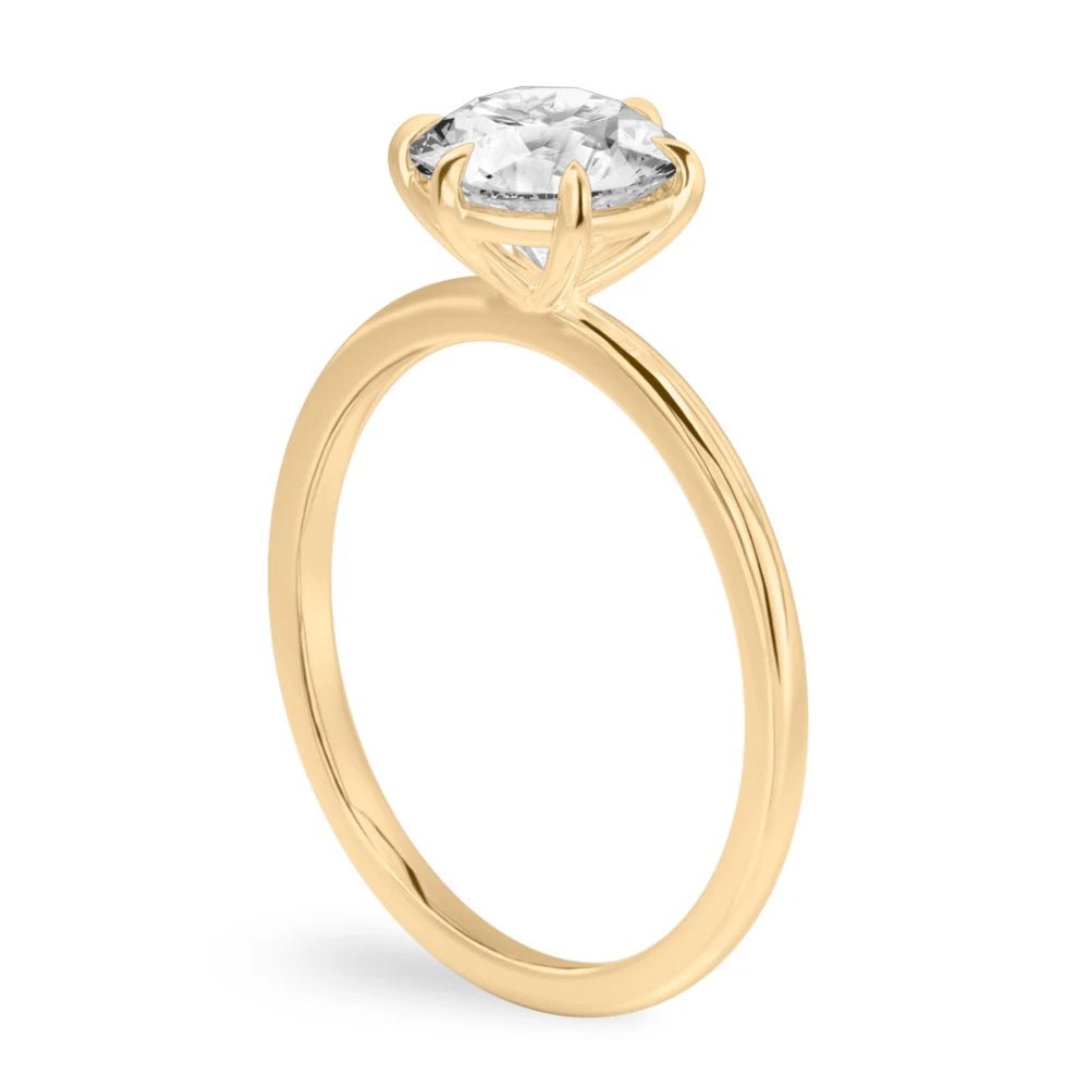18K Yellow Gold Diamond Engagement Ring 1 Carat Round Cut IGI Lab Grown - Future Jewelry