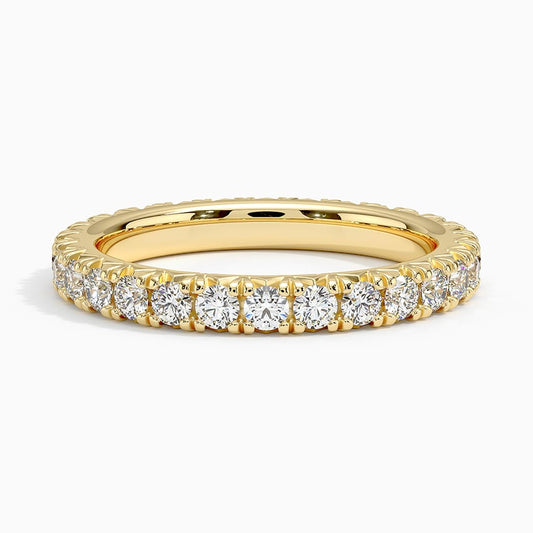 18K Yellow Gold French Pavé Eternity Lab Diamond Ring (1 ct. tw.) - Future Jewelry