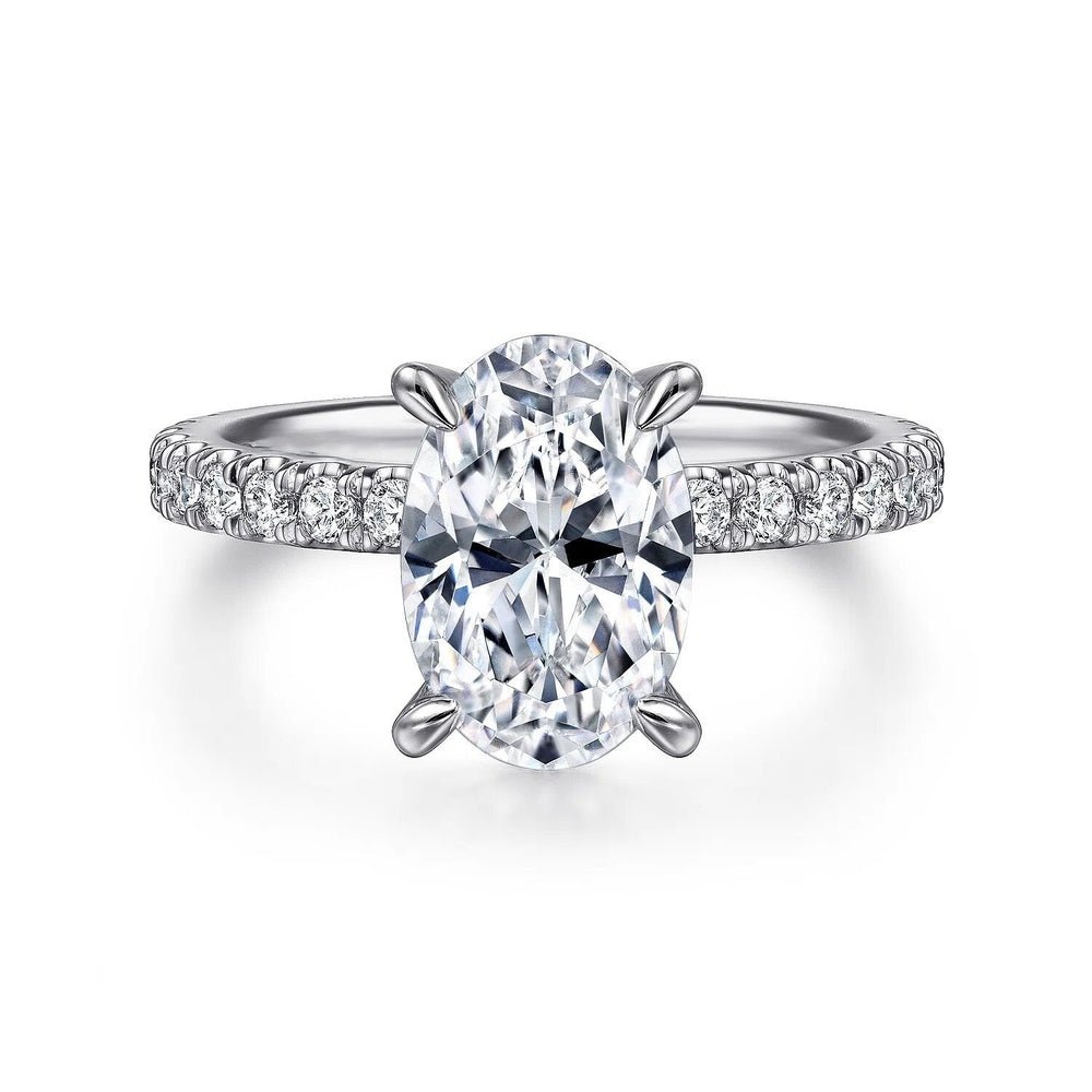 1.95 Carat Oval Lab Diamond Engagement Ring in 14K White Gold - Future Jewelry