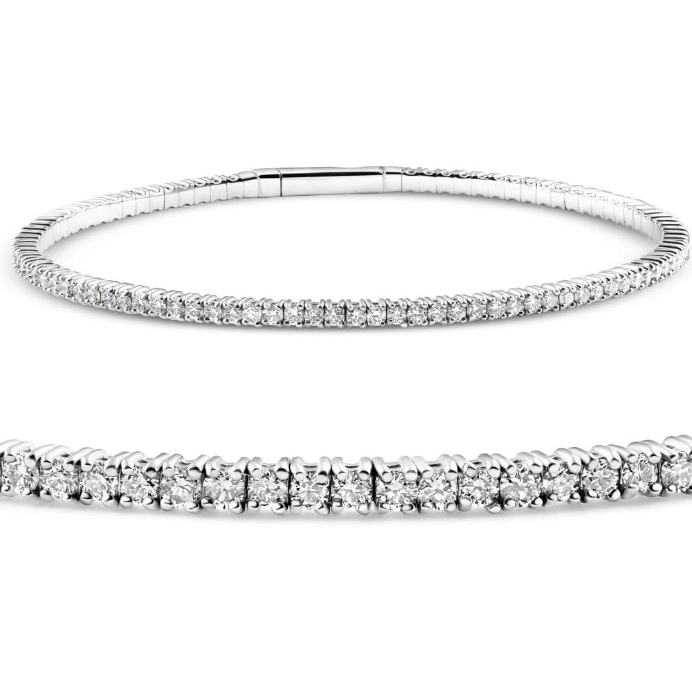 2 - 10Ct TW Flexible Diamond Bangle Tennis Bracelet Lab Created 14k Gold - Future Jewelry