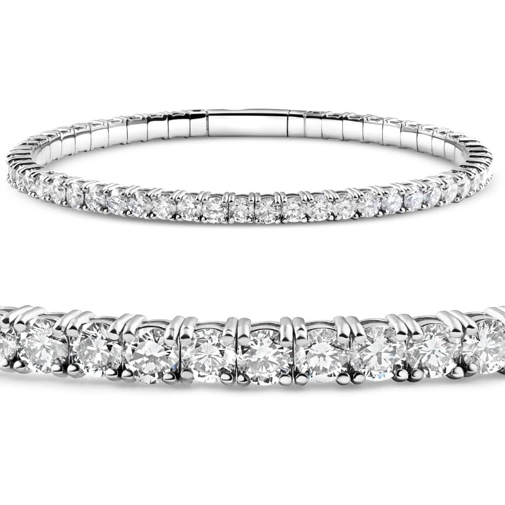 2 - 10Ct TW Flexible Diamond Bangle Tennis Bracelet Lab Created 14k Gold - Future Jewelry