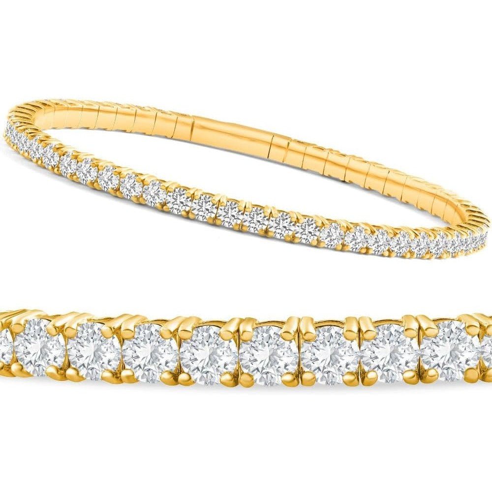 2 - 10Ct TW Flexible Diamond Bangle Tennis Bracelet Lab Created 14k Gold - Future Jewelry