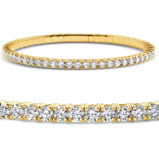 2 - 10Ct TW Flexible Diamond Bangle Tennis Bracelet Lab Created 14k Gold - Future Jewelry