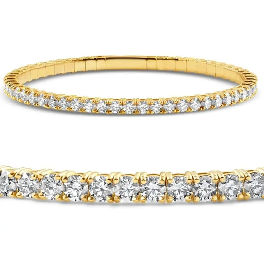 2 - 10Ct TW Flexible Diamond Bangle Tennis Bracelet Lab Created 14k Gold - Future Jewelry