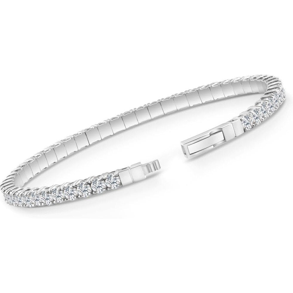 2 - 10Ct TW Flexible Diamond Bangle Tennis Bracelet Lab Created 14k Gold - Future Jewelry