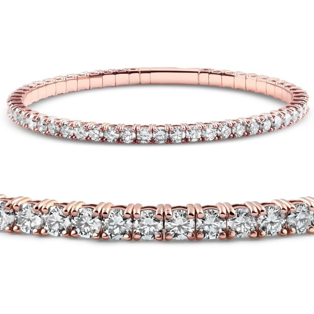 2 - 10Ct TW Flexible Diamond Bangle Tennis Bracelet Lab Created 14k Gold - Future Jewelry