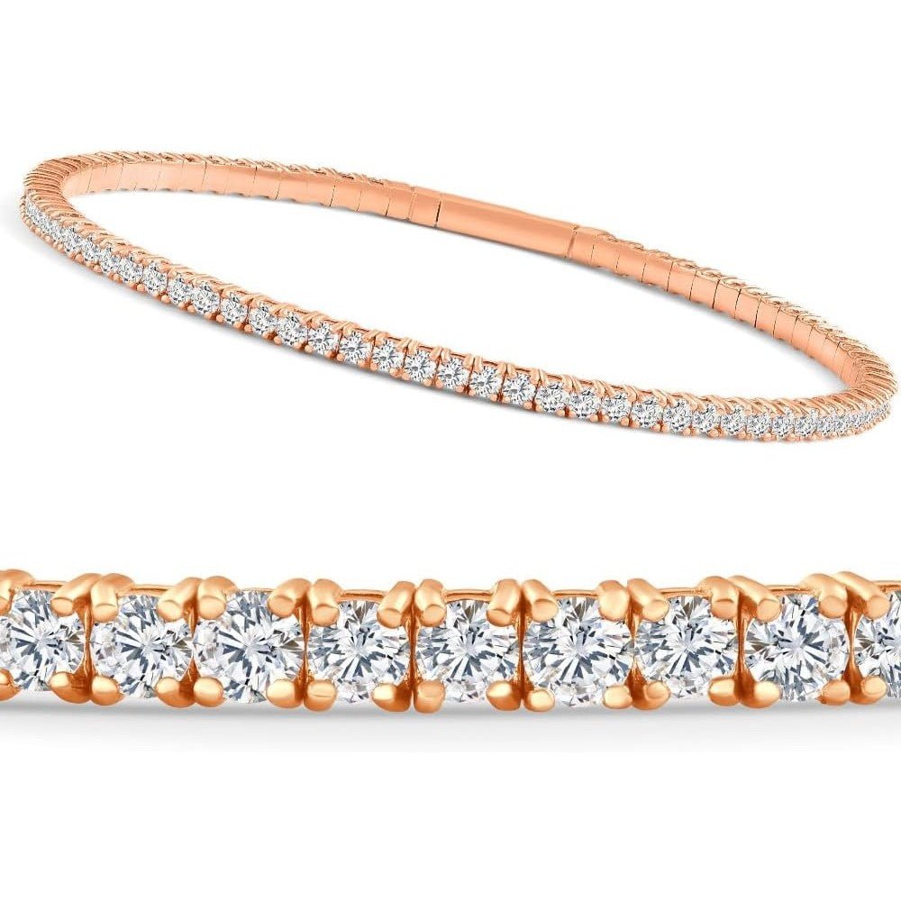 2 - 10Ct TW Flexible Diamond Bangle Tennis Bracelet Lab Created 14k Gold - Future Jewelry