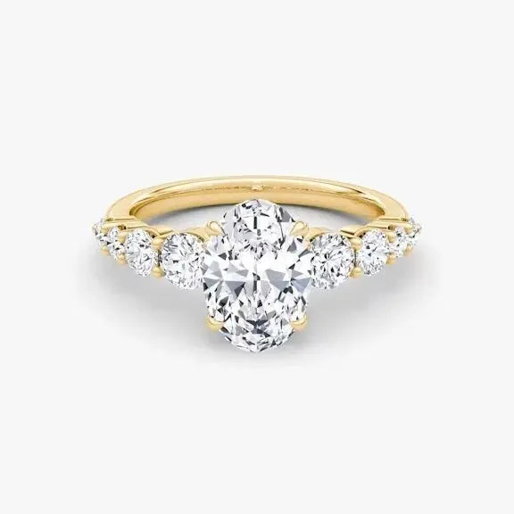 2.20 Carat Oval Lab Diamond Engagement Ring in 14K Yellow Gold - Future Jewelry