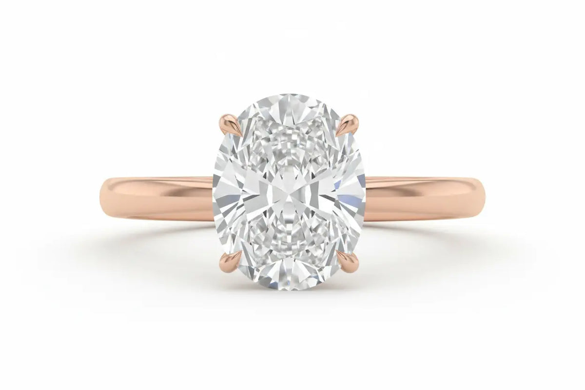 3 Carat Oval Cut Lab Diamond Solitaire Engagement Ring 14K Yellow Gold - Future Jewelry